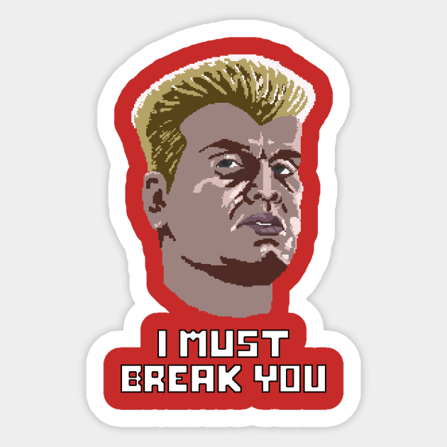 8-Bit 80's - Drago Sticker by bizahr